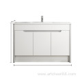 Groove handle vanity cabinet